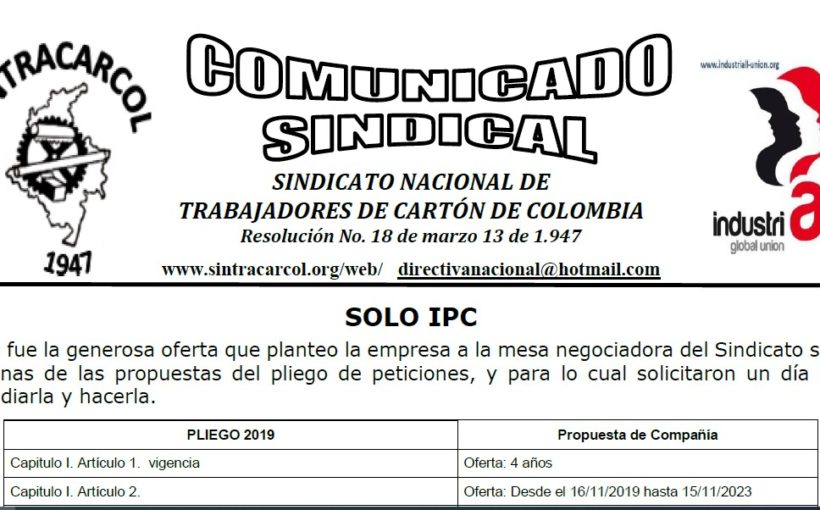 LA OFERTA DE LA EMPRESA, UN OFRECIMIENTO INDIGNO.